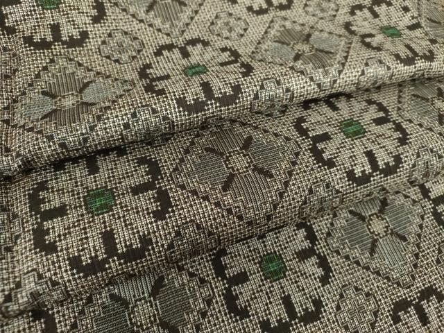 平和屋着物●本場大島紬　割り込み絣　花菱文　正絹　逸品　DAAQ3409ps