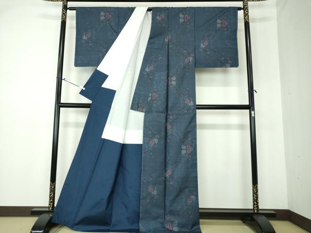 平和屋着物○本場大島紬 白大島 9マルキ 露芝舞花文 正絹 逸品