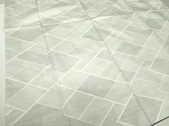 平和屋着物○本場大島紬 白大島 9マルキ 150亀甲 幾何学文様 正絹