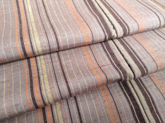 平和屋着物●上質な紬　変わり縞　正絹　逸品　未使用　DAAQ3465ps