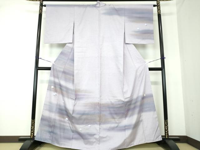 平和屋着物●五月みどりプロデュース　結城紬地　訪問着　胴抜き仕立て　手描き　真珠　パール　金彩　正絹　逸品　DAAQ3478ps