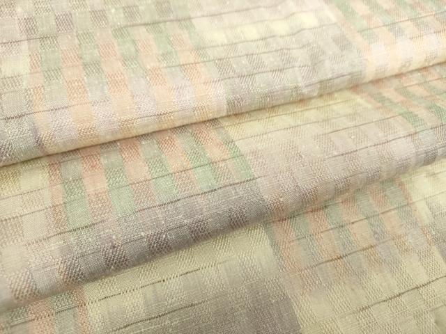 平和屋着物●上質な紬　背抜き仕立て　市松綾織　変わり市松　正絹　逸品　DAAQ3486ps