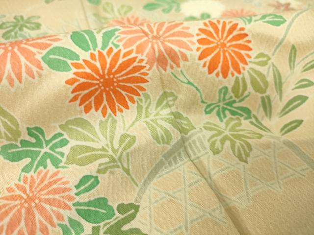 平和屋着物▽訪問着 単衣 籬花文 正絹 逸品 DAAQ3567az