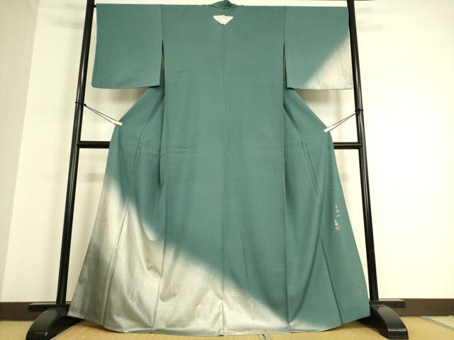 平和屋着物▽松尾光琳　訪問着　無双　絽×絽　絽袷　銀花　銀彩　正絹　逸品　未使用　DAAQ3574az