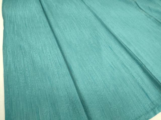 平和屋着物▽上質な色無地　単衣　霞地紋　青緑色　正絹　逸品　DAAQ3592az 平和屋着物▽上質な色無地 単衣 霞地紋 青緑色 正絹 逸品