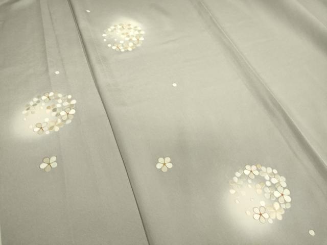平和屋着物▽訪問着　単衣　総刺繍　花丸文　蛍暈し　金糸　正絹　逸品　DAAQ3610az 平和屋着物▽訪問着 単衣 総刺繍 花丸文 蛍暈し 金糸 正絹 逸品