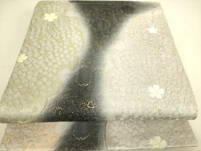 平和屋着物○六通柄袋帯 輪奈織 雪輪舞桜文 金糸 やまと