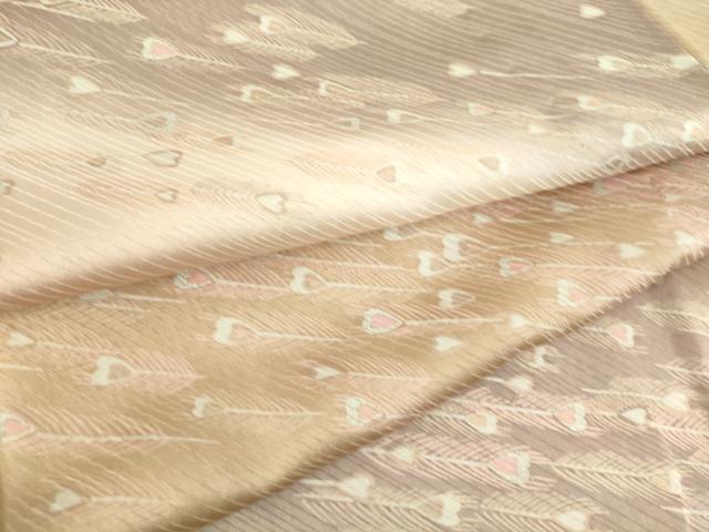 平和屋着物▽上質な小紋　単衣　孔雀羽根文　暈し染め　正絹　逸品　DAAQ4117az