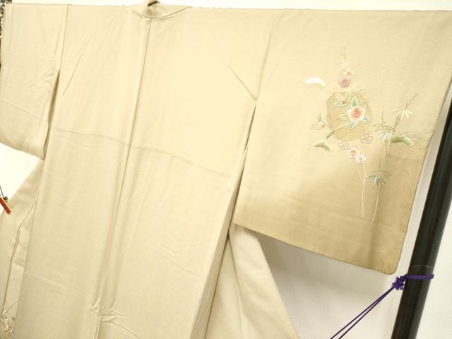 平和屋着物●中国三大刺繍　蘇州刺繍　総刺繍　訪問着　花丸文　松竹梅　暈し染め　金糸　正絹　逸品　DAAR0142yyy 平和屋着物○中国三大刺繍 蘇州刺繍 総刺繍 訪問着 花丸文