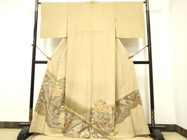 平和屋着物●色留訪問着　作家物　鏡裏花文　金銀彩　正絹　逸品　DAAR0143yyy