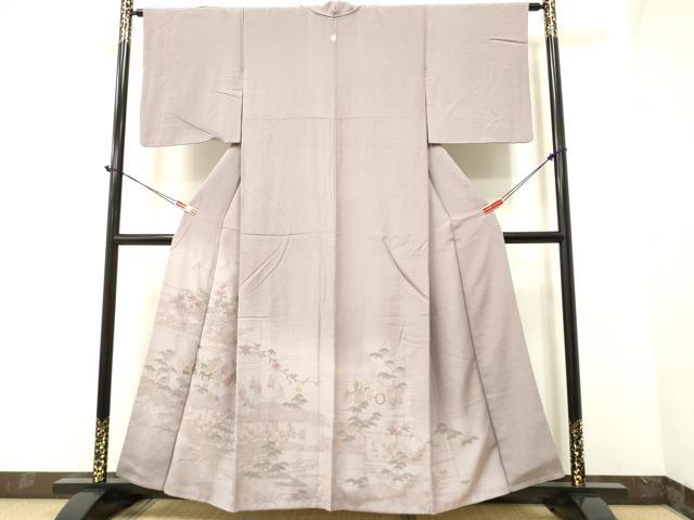 平和屋着物●中国三大刺繍　スワトウ刺繍　汕頭刺繍　総刺繍　訪問着　人物花文　暈し染め　反端付き　正絹　逸品　DAAR0162yyy 平和屋着物○中国三大刺繍 スワトウ刺繍 汕頭刺繍 総刺繍 訪問着