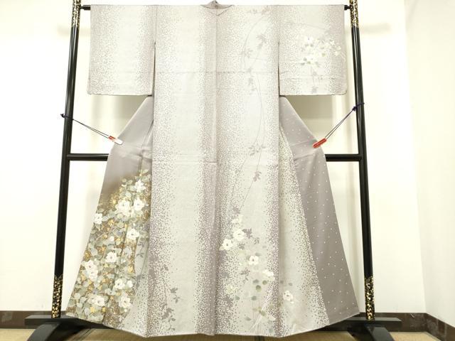 平和屋着物●訪問着　枝椿　金銀彩　正絹　逸品　DAAR0172yyy