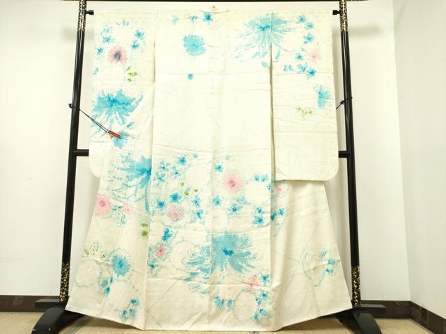 平和屋着物●豪華振袖　総絞り　乱菊　草花文　正絹　逸品　DAAR0199yyy