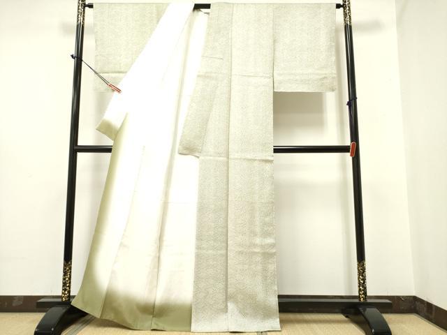 平和屋着物▽伝統工芸士 石塚幸生 江戸小紋 訪問着 単衣 草花文 正絹