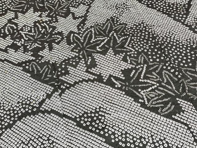 平和屋着物○訪問着 総絞り 遠山楓文 黒地 正絹 逸品 DAAR0217yyy