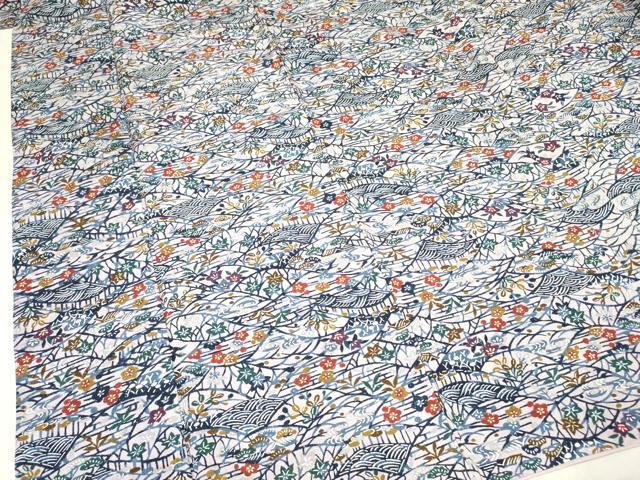 平和屋着物○上質な小紋 型染 風景草花文 正絹 逸品 DAAR0236yyy