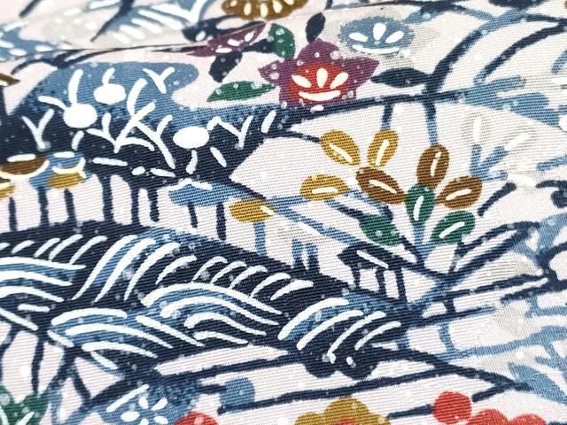 平和屋着物●上質な小紋　型染　風景草花文　正絹　逸品　DAAR0236yyy 平和屋着物○上質な小紋 型染 風景草花文 正絹 逸品 DAAR0236yyy