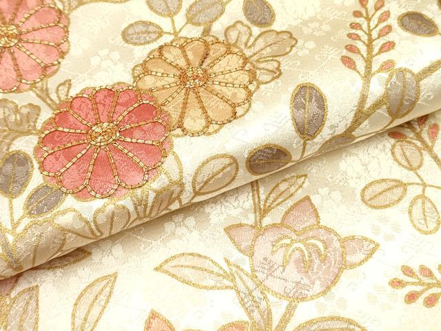 平和屋着物○訪問着 駒刺繍 霞花鳥文 暈し染め 金彩 正絹