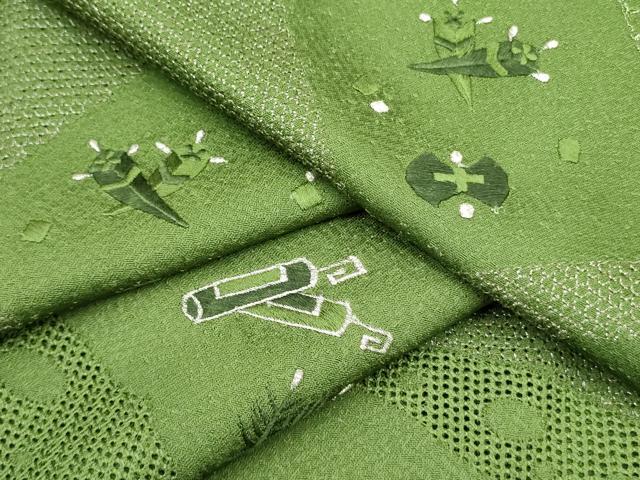 平和屋着物●中国三大刺繍　スワトウ刺繍　汕頭刺繍　総刺繍　訪問着　道長宝尽くし文　銀糸　正絹　逸品　DAAR0278yyy