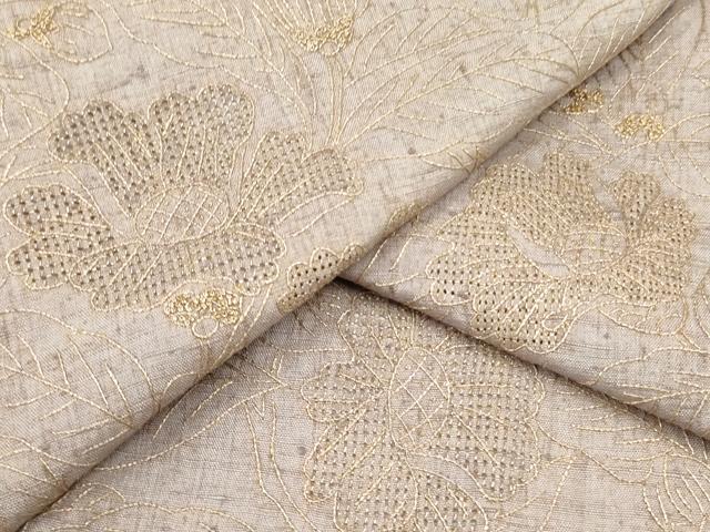 平和屋着物○訪問着 作家物 総刺繍 誰が袖笹文 金銀糸