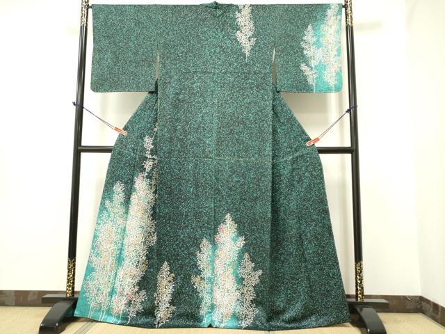 平和屋着物●訪問着　樹林文　たたき染め　金彩　正絹　逸品　DAAR0286yyy
