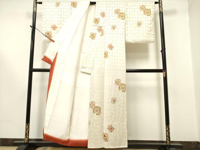 平和屋着物○上質な小紋 紬地 枝葉文 正絹 逸品 CAAW3168ut