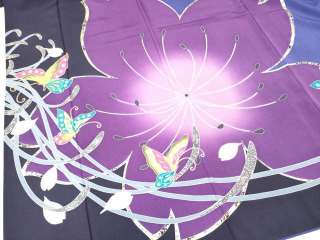 振袖フルセット豪華振袖　駒刺繍　舞蝶花丸文　金彩　正絹 平和屋着物○豪華振袖 駒刺繍 総刺繍 舞蝶花文 金彩 正絹