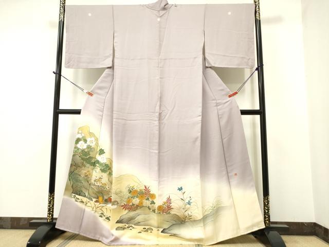 平和屋着物●豪華色留袖　作家物　手描き　鴛鴦　草花文　暈し染め　金彩　正絹　逸品　DAAR0316yyy