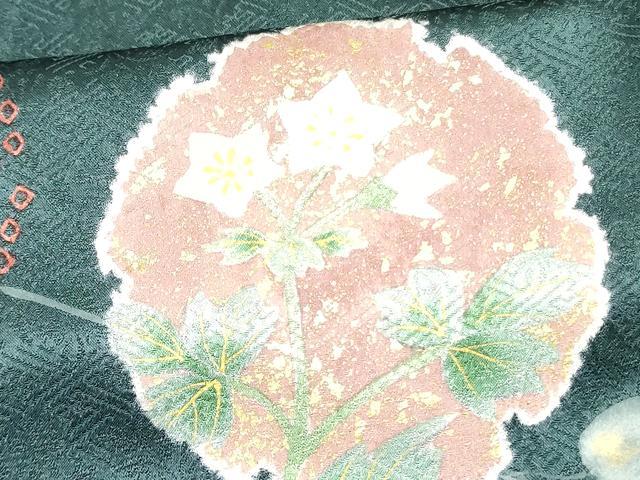 平和屋着物○訪問着 駒刺繍 雪輪花文 金彩 正絹 逸品 AAAX6963ck