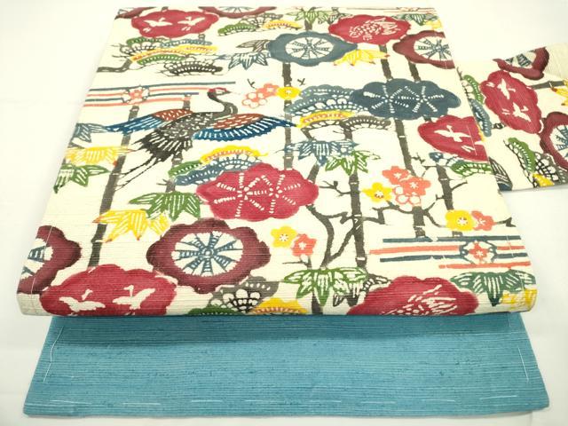 平和屋本店□極上 染織の名門 しょうざん 生紬 九寸開き名古屋帯