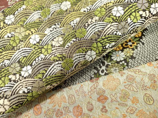 平和屋着物○太鼓柄袋帯 横段宝尽くし花文 金糸 正絹 逸品 DAAR0728fe