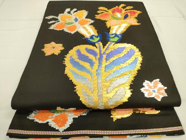 平和屋着物○龍村平蔵製 六通柄 本袋帯 モール一房文