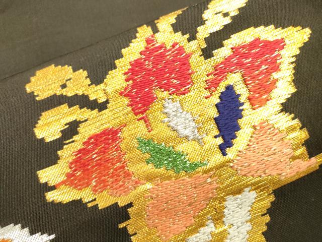 平和屋着物○龍村平蔵製 六通柄 本袋帯 モール一房文