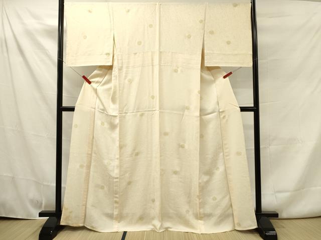 平和屋着物▽上質な小紋　単衣　舞花文　金彩　正絹　逸品　DAAR1263jm_1