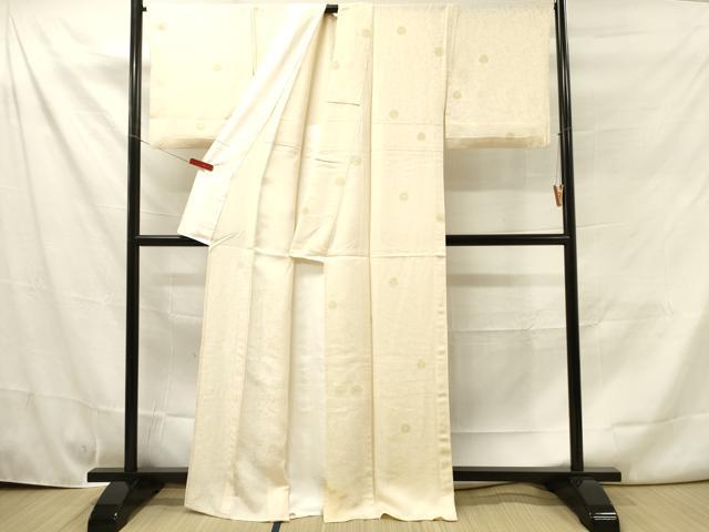 平和屋着物▽上質な小紋　単衣　舞花文　金彩　正絹　逸品　DAAR1263jm_2