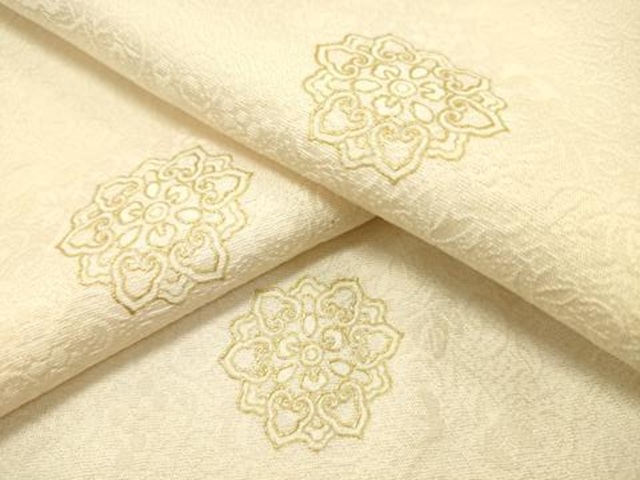 平和屋着物▽上質な小紋　単衣　舞花文　金彩　正絹　逸品　DAAR1263jm