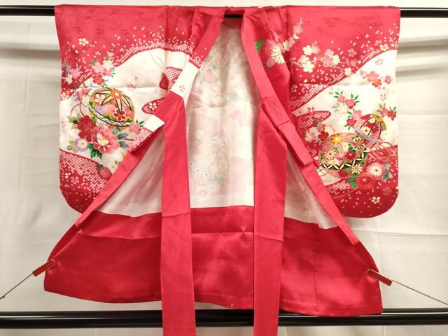 503ag72□七五三 七歳 女児 着物&袋帯&長襦袢 金彩 束ね熨斗 毬□ 503ag72□七五三 七歳 女児 着物&袋帯&長襦袢 金彩 束ね熨斗 毬