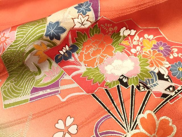 平和屋着物[]女の子 十三参り 子供 祝着・袋帯セット 鞠 金彩 逸品