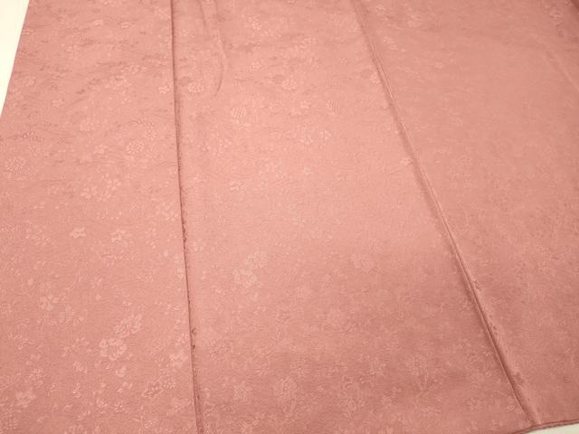 平和屋着物■上質な色無地　舞花地紋　退紅色　さが美扱い　正絹　逸品　DAAR3203zy