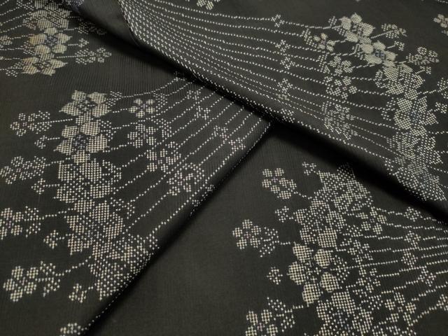 平和屋着物●本場大島紬　7マルキ　枝花文　正絹　逸品　DAAR4295tw