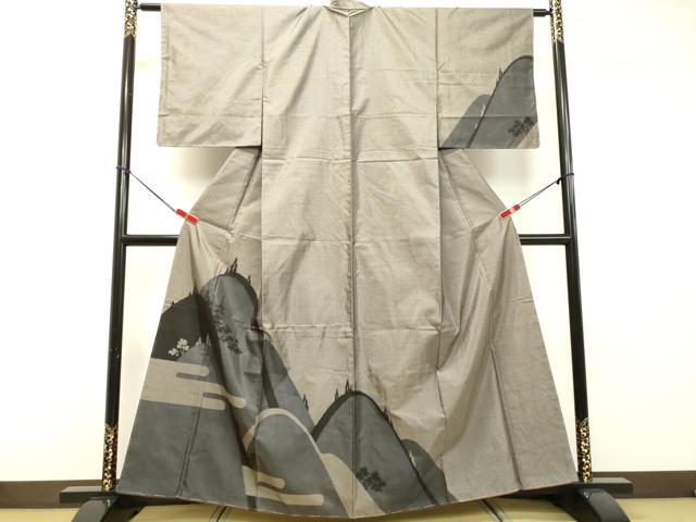 平和屋着物●本場大島紬　訪問着　重ね山文　正絹　逸品　未使用　DAAR4307tw