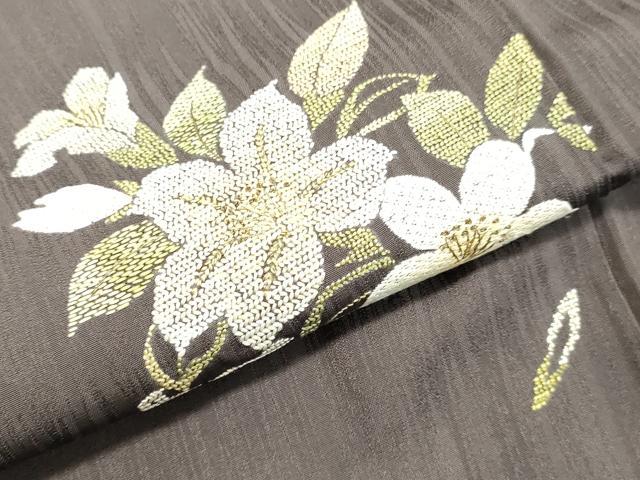 平和屋着物●訪問着　総刺繍　草花文　金糸　正絹　逸品　DAAR4312tw