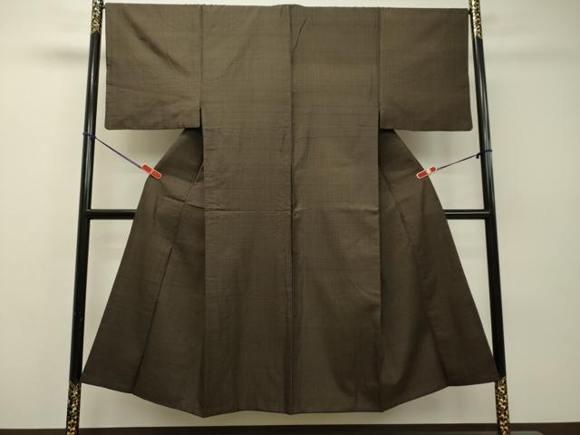 平和屋着物●男性　紬　格子　正絹　逸品　DAAR4315tw