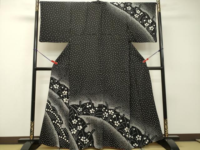 本場大島紬 泥染めの 短冊に紐 帯セット