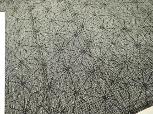 平和屋着物●上質な紬　麻の葉文様　正絹　逸品　DAAR4338tw