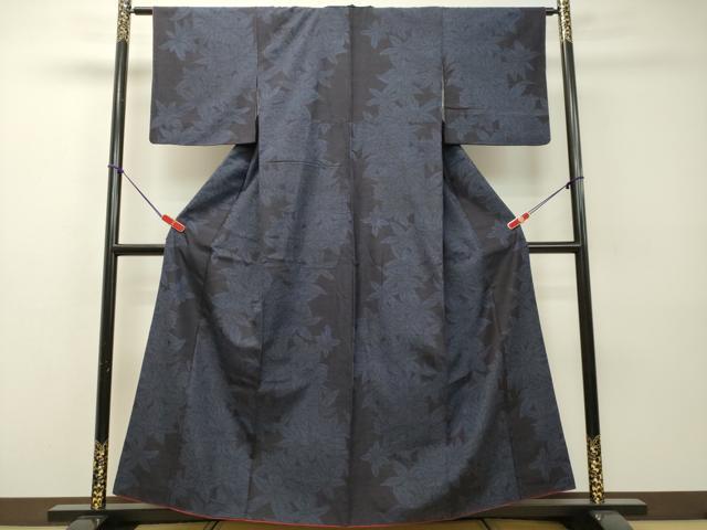 平和屋着物●結城紬　草葉文　正絹　逸品　DAAR4340tw 平和屋着物○結城紬 草葉文 正絹 逸品 DAAR4340tw