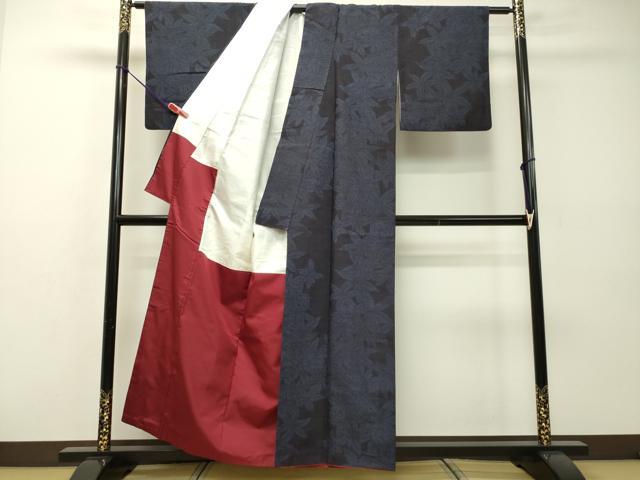 平和屋着物○結城紬 草葉文 正絹 逸品 DAAR4340tw