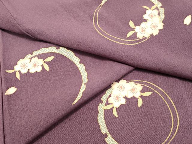 平和屋着物●上質な小紋　雪輪舞桜文　金彩　正絹　逸品　DAAR4348tw