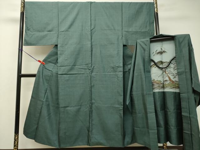 平和屋着物●男性　本場大島紬　アンサンブル　長羽織　100亀甲　総詰め　正絹　逸品　DAAR4371tw