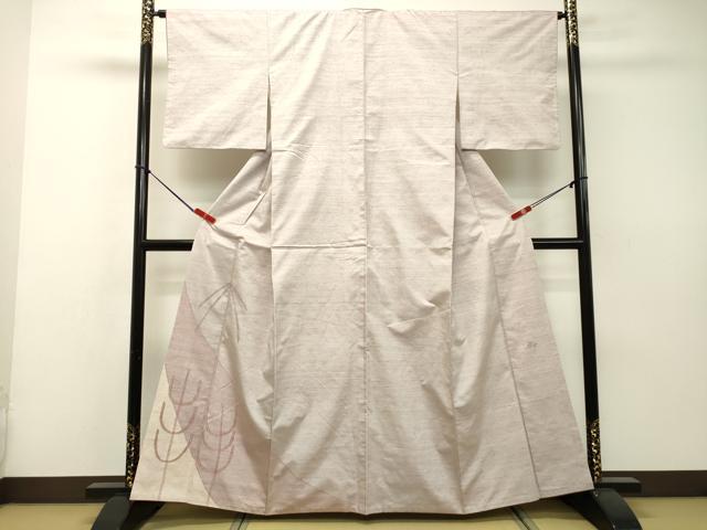 平和屋着物●能州紬　絲藝苑　上島洋山　色留訪問着　抽象文様　正絹　逸品　DAAR4426tw